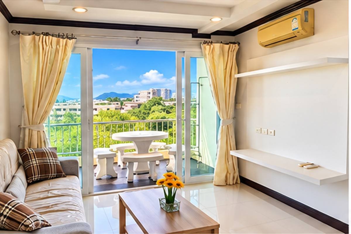 Property_Photo_05_Living_Room_Balcony_2 1 Bedroom / 1 Bathroom High Floor Location